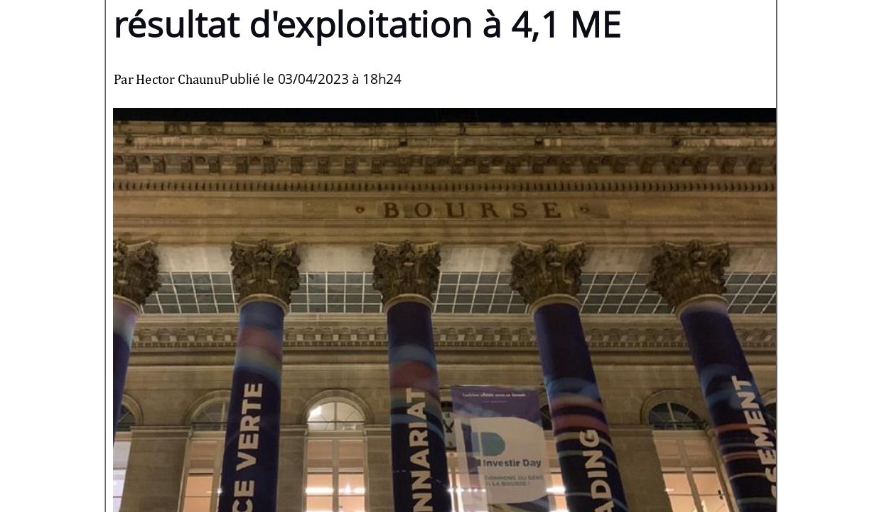 BIO-UV Group : multiplication par 4 du résultat d'exploitation à 4,1 ME ...